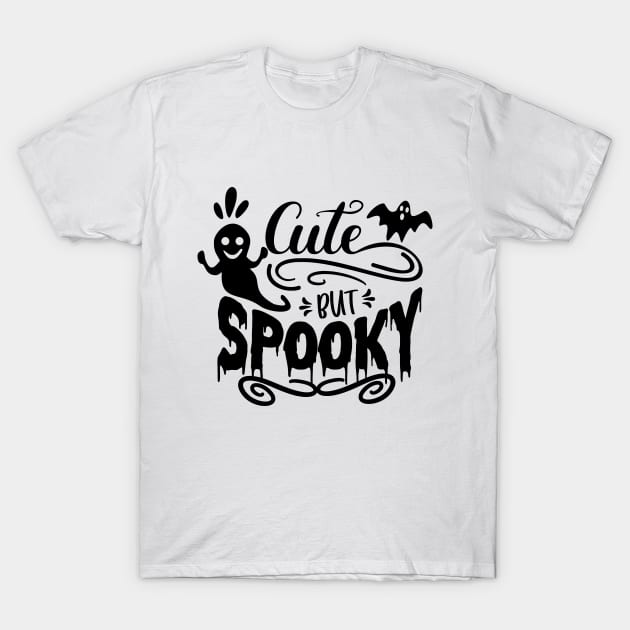 halloween cute but spooky text art design T-Shirt by MadeBYAhsan